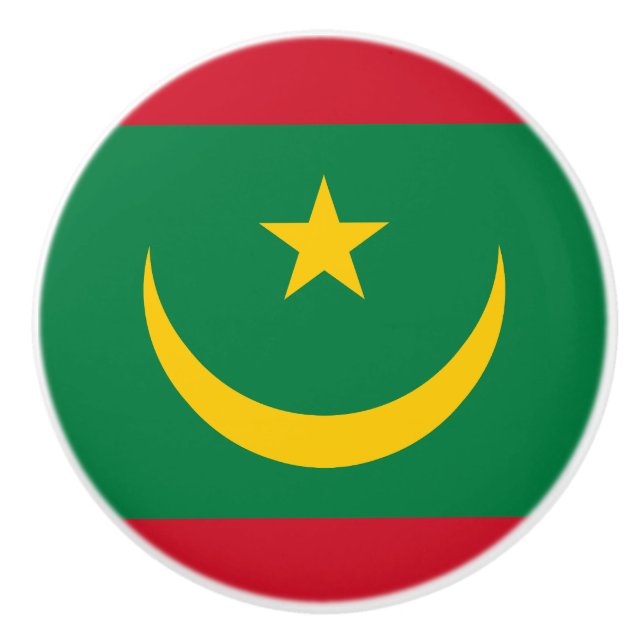 Mauritania Flag Ceramic Knob (Front)