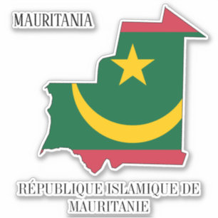 Mauritania Flag Charming Patriotic Map