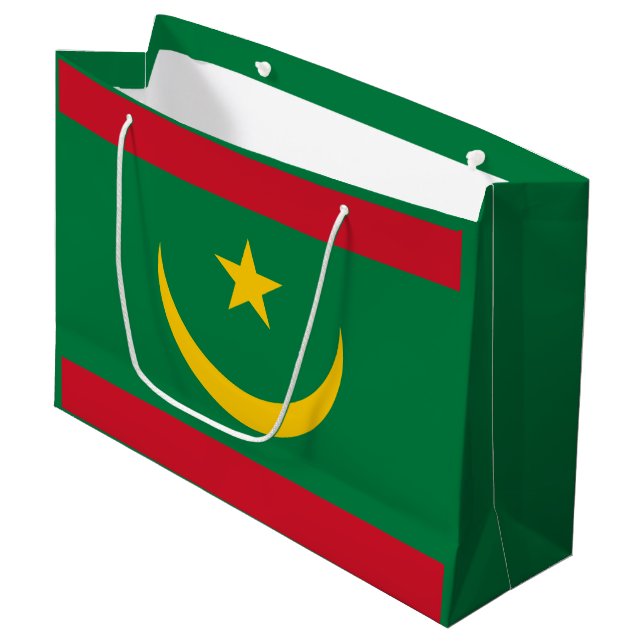 Mauritania Flag Large Gift Bag (Front Angled)