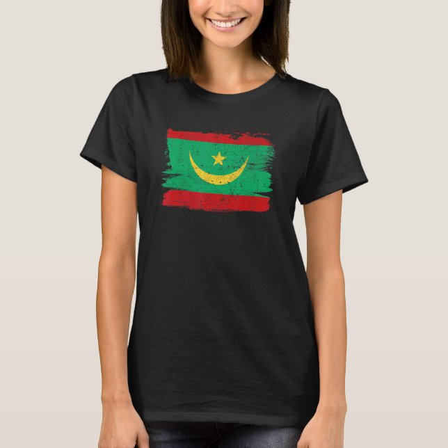 Mauritania Flag Pride Friendship Proud Peace Retro T-Shirt (Front)