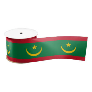 Mauritania Flag Satin Ribbon