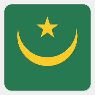 Mauritania Flag Square Sticker
