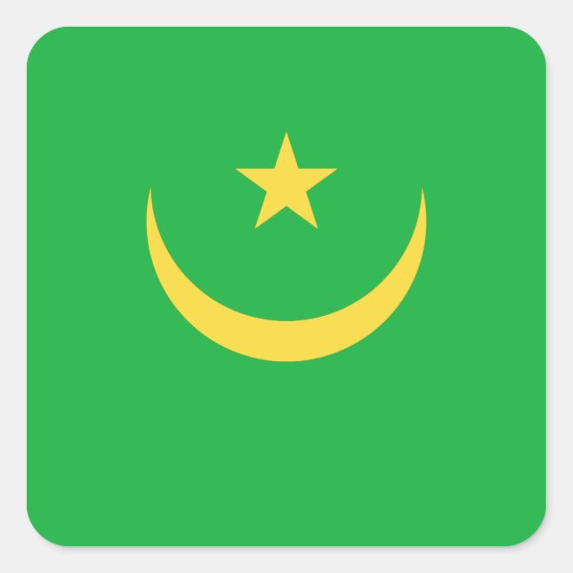 Mauritania Flag Sticker (Front)