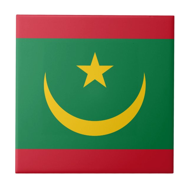 Mauritania Flag Tile (Front)
