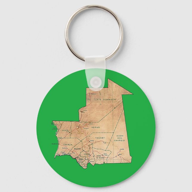 Mauritania Map Keychain (Front)