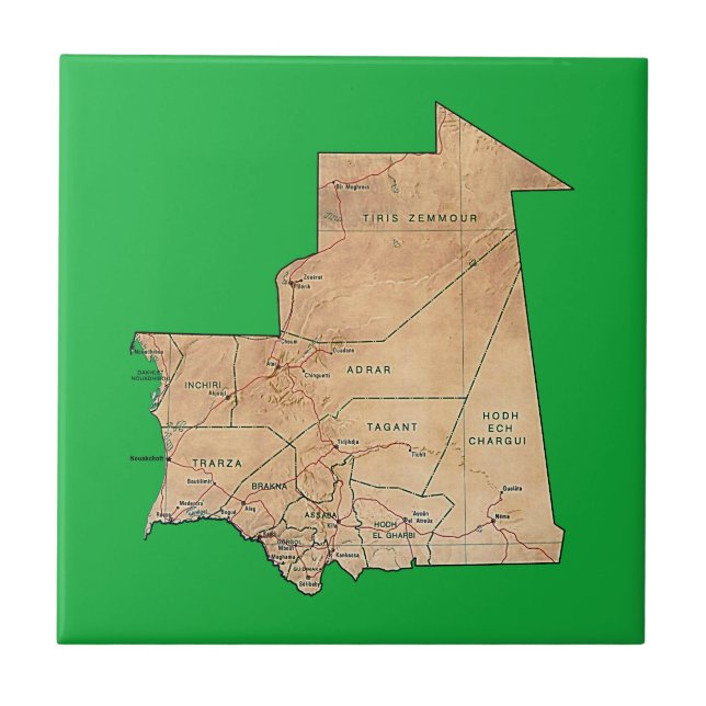 Mauritania Map Tile (Front)