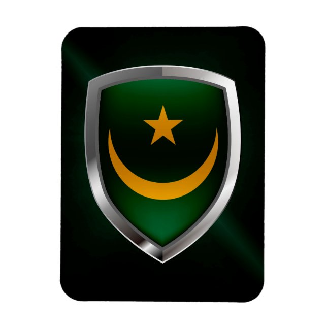 Mauritania Metallic Emblem Magnet (Vertical)