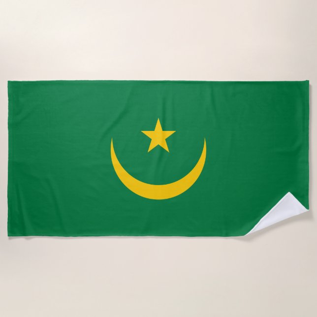 Mauritania Old Flag Beach Towel (Front)