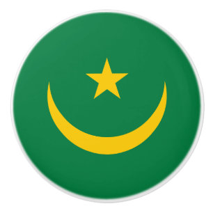 Mauritania Old Flag Ceramic Knob