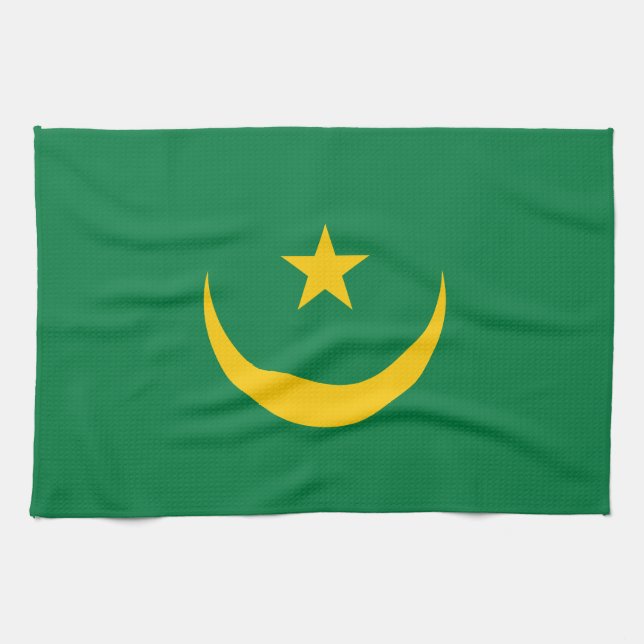 Mauritania Old Flag Tea Towel (Horizontal)