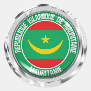 Mauritania Round Emblem Classic Round Sticker