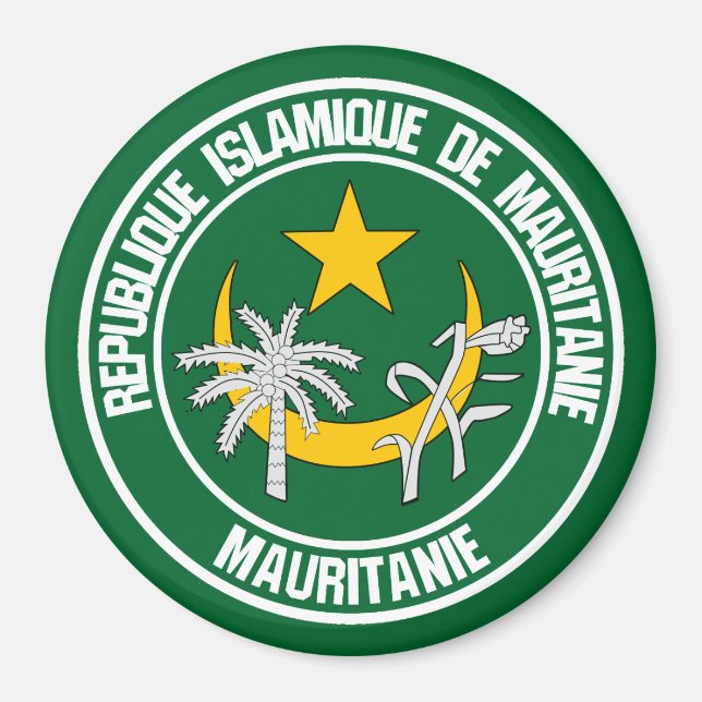 Mauritania Round Emblem Magnet (Front)
