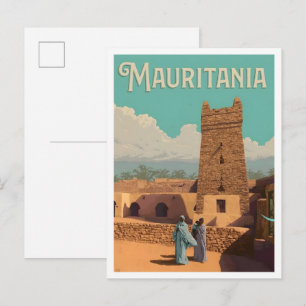 Mauritania Vintage Travel  Postcard