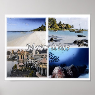 Mauritius - Cap Malheureux - Mosaic - Poster