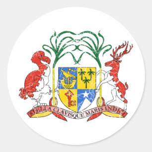 Mauritius Coat Of Arms Classic Round Sticker