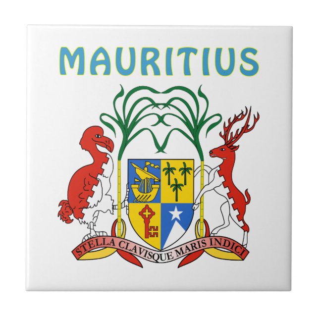 Mauritius Coat Of Arms Tile (Front)