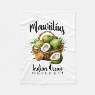Mauritius Coconut Indian Ocean Tropical Island Gps Fleece Blanket