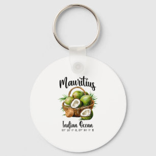 Mauritius Coconut Indian Ocean Tropical Island Gps Key Ring