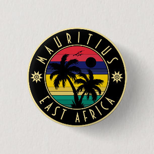 Mauritius East Africa Retro Sunset Souvenirs 60s 3 Cm Round Badge