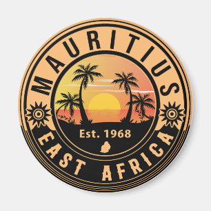 Mauritius East Africa Retro Sunset Souvenirs 60s Magnet