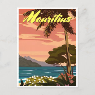 Mauritius East Africa Vintage travel palm Postcard