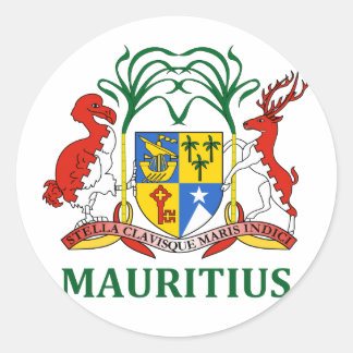 mauritius - emblem/flag/coat of arms/symbol classic round sticker