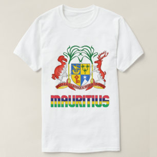 Mauritius Flag and Coat Of Arms Patriotic T-Shirt