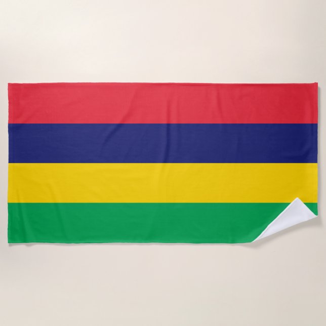 Mauritius Flag Beach Towel (Front)