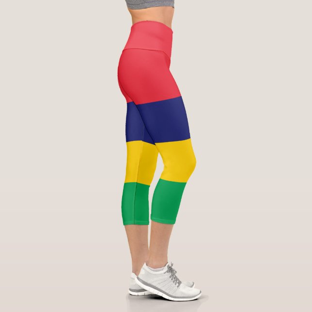 Mauritius Flag Capri Leggings (Right)