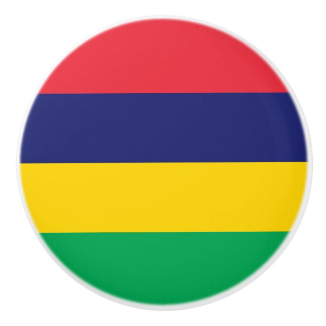 Mauritius Flag Ceramic Knob (Front)
