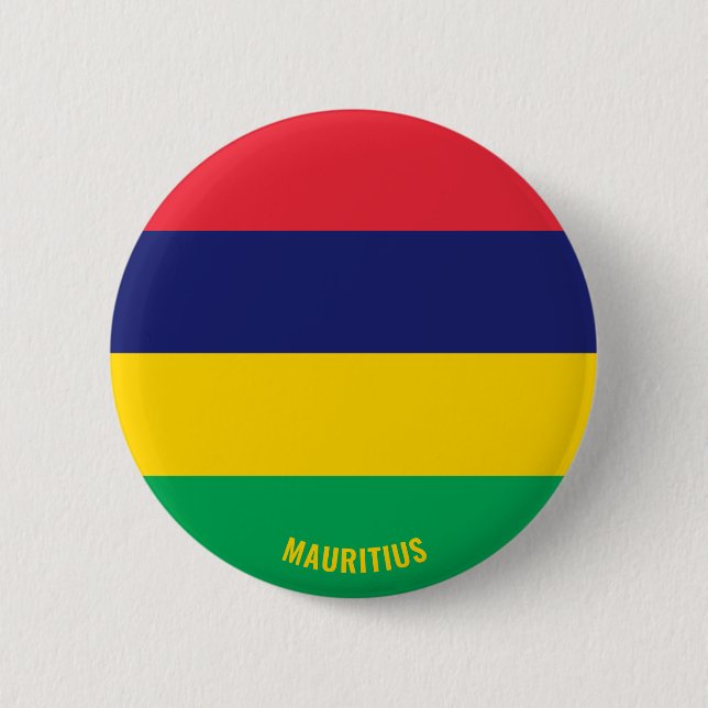 Mauritius Flag Charming Patriotic Button (Front)