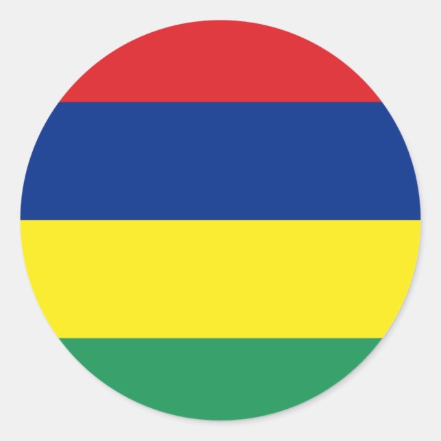 Mauritius Flag Classic Round Sticker (Front)