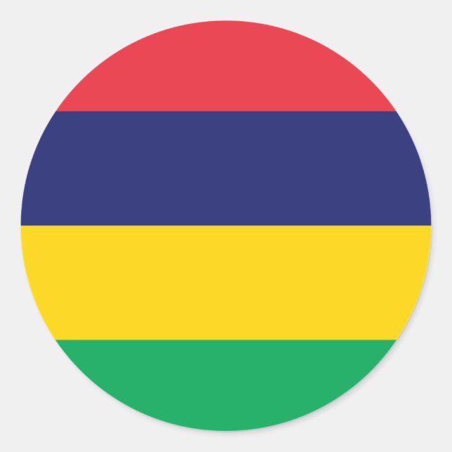 Mauritius Flag Classic Round Sticker (Front)