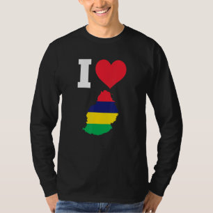 Mauritius flag for Mauritius I Love Mauritius T-Shirt