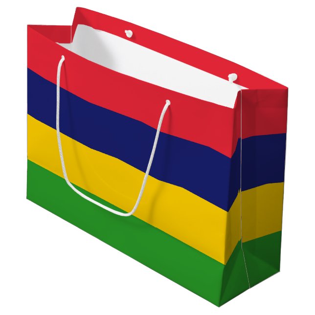 Mauritius flag large gift bag (Front Angled)