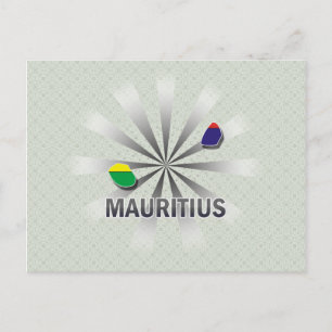 Mauritius Flag Map 2.0 Postcard