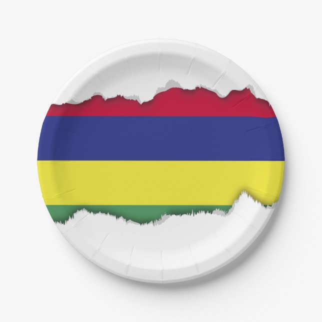Mauritius Flag Paper Plate (Front)