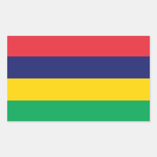 Mauritius Flag Rectangular Sticker (Front)