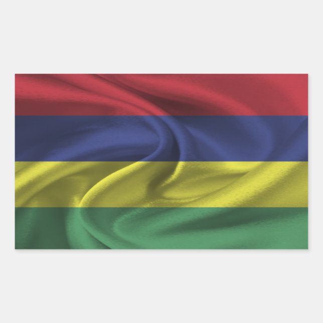 Mauritius Flag Rectangular Sticker (Front)
