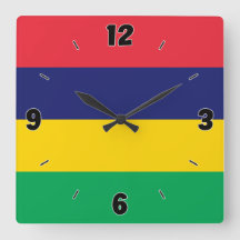 Mauritius Flag Red Blue Green Numbers Patriotic