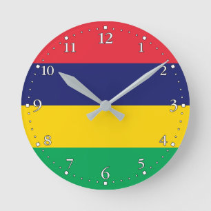 Mauritius Flag Round Clock