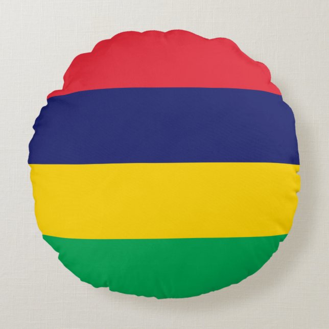 Mauritius Flag Round Cushion (Front)