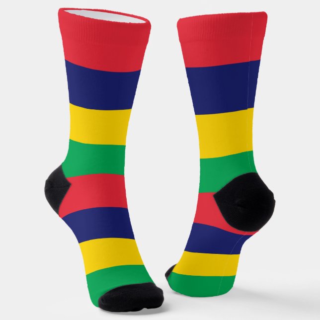 Mauritius Flag Socks (Angled)