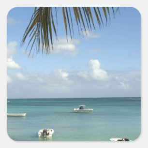 Mauritius, Grand Baie. Boats anchored in the Square Sticker