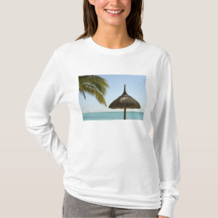 Mauritius. Idyllic beach scene with umbrella T-Shirt