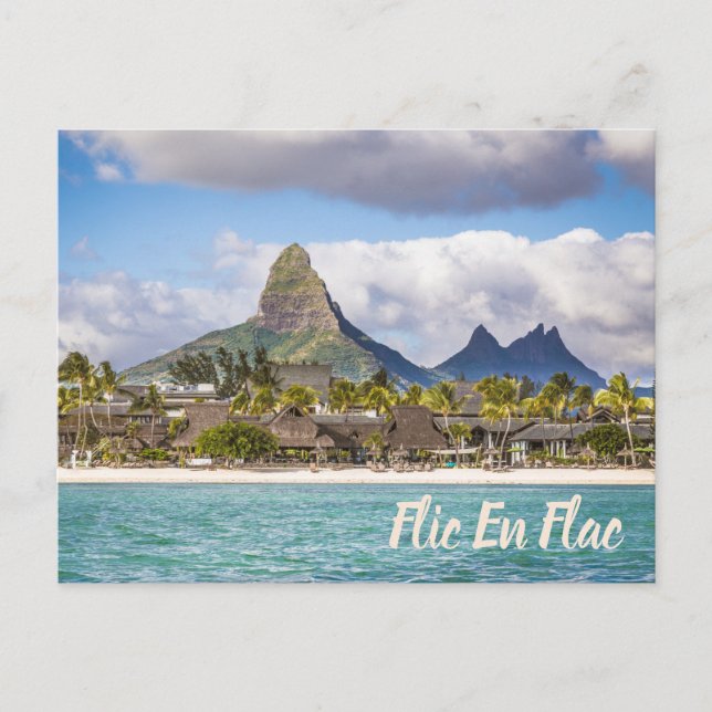 Mauritius Indian Ocean Flic En flac Beach Souvenir Holiday Postcard (Front)