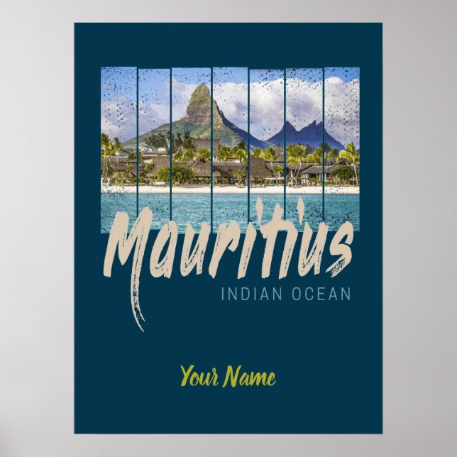 Mauritius Indian Ocean vintage beach souvenir Poster (Front)