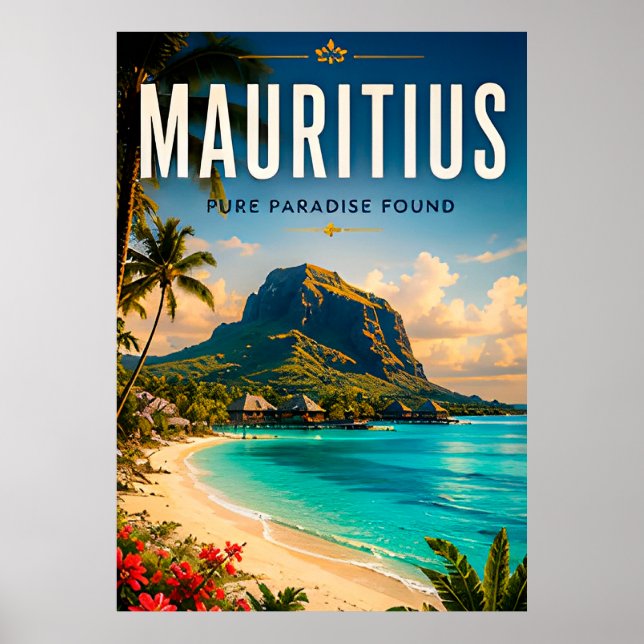 🌴 Mauritius Island Paradise Coastal 🌊 Poster (Front)