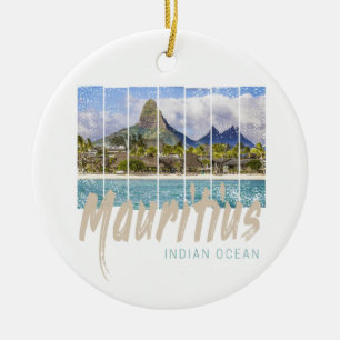 Mauritius Le Morne Brabant Mountain Souvenir Ceramic Tree Decoration
