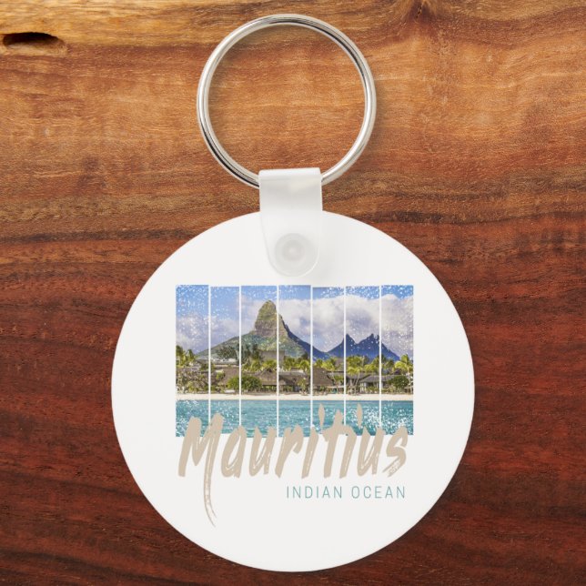 Mauritius Le Morne Brabant Mountain Souvenir Key Ring (Front)
